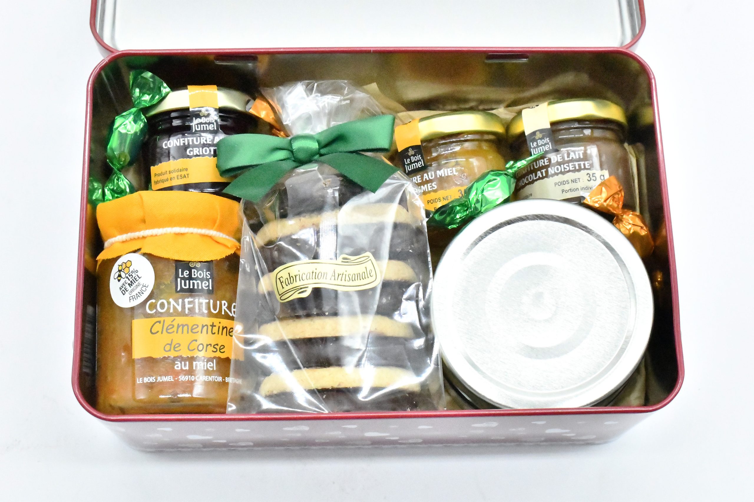 Boite métallique Bretagne - Coffret produit breton surcé - caramel beurre salé - confiture - biscuit - framboise - palet breton