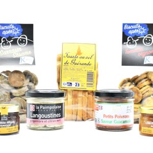COMPOSITION - PRODUIT - SUCRE - SALE - CONFITURE - TOAST - TERRINE - BISCUIT - APERITIF - LANGOUSTINE - POIVRON - GUCAMOLE - ÉTÉ